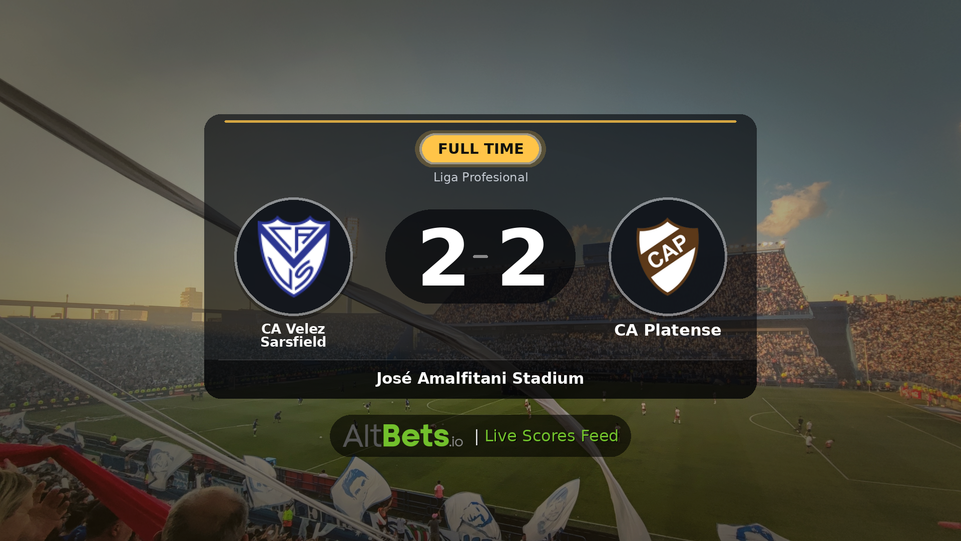 CA Velez Sarsfield 2-2 CA Platense: Match Recap and Result