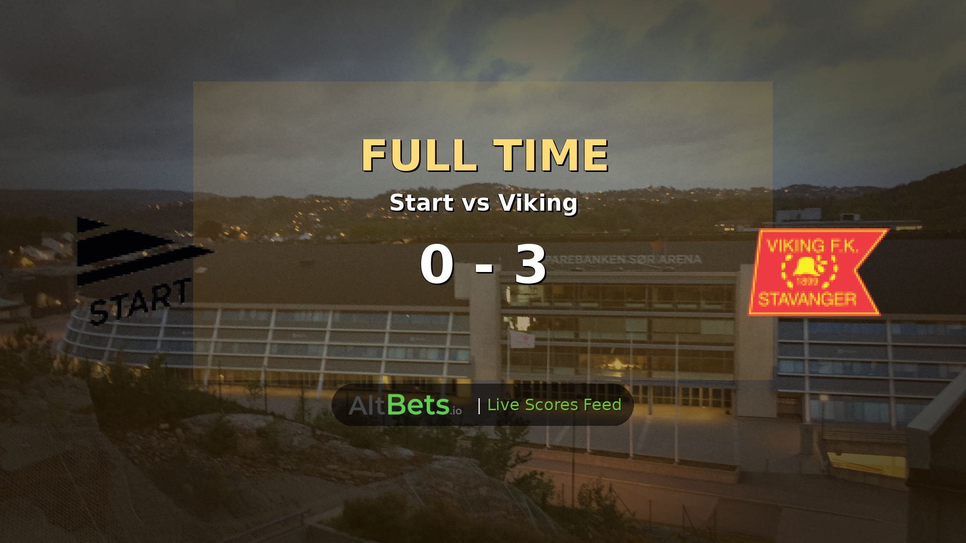 Start 0-3 Viking: Viking Score Three First-Half Goals to Win Eliteserien Match