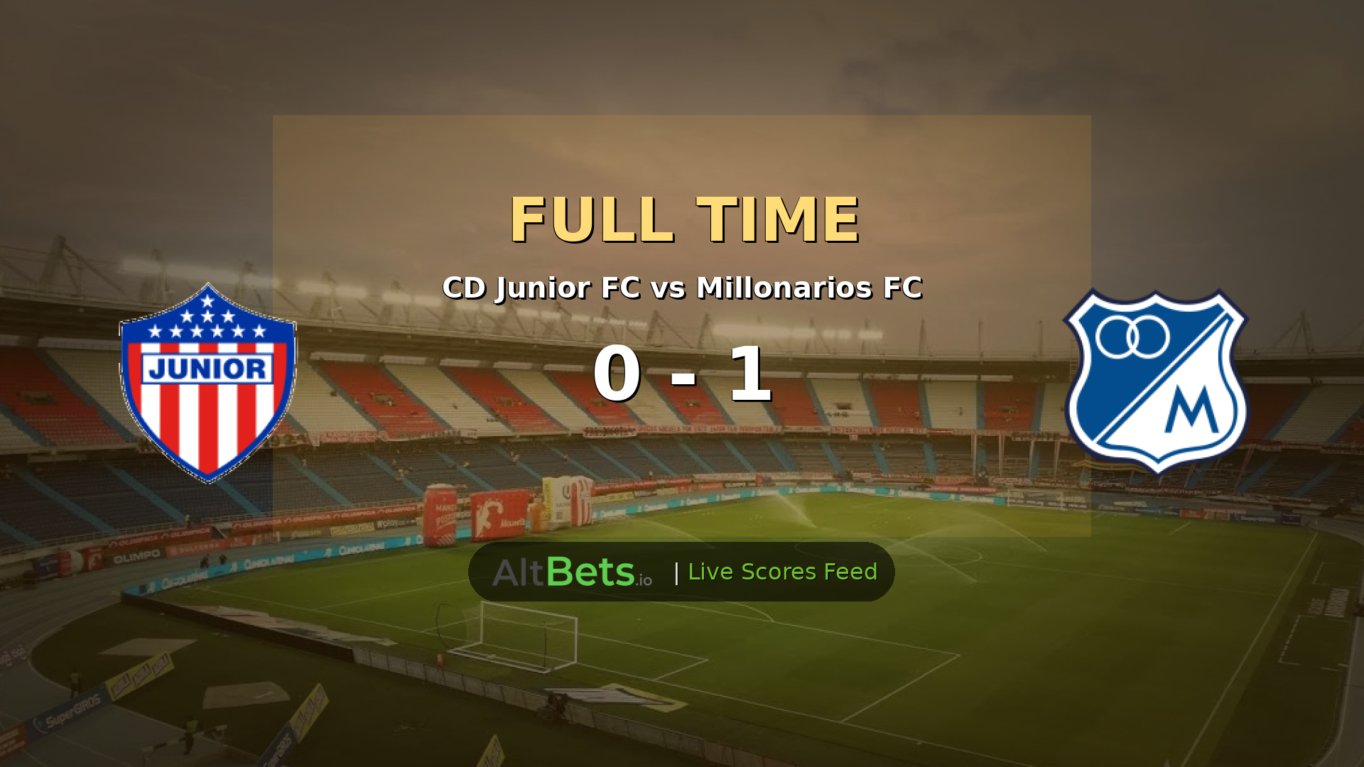 CD Junior FC 0-1 Millonarios FC: R. Contreras Strike Gives Visitors Primera A Win