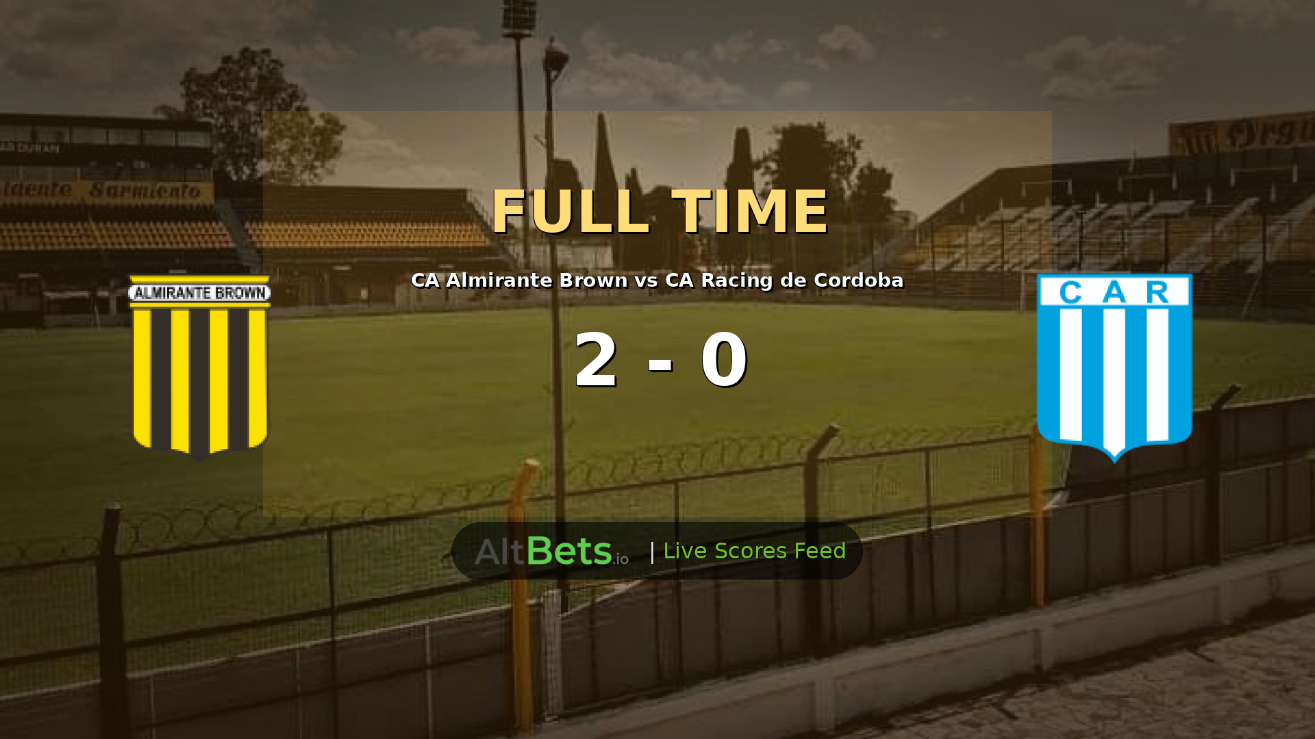 CA Almirante Brown 2-0 CA Racing de Cordoba - Primera Nacional Recap