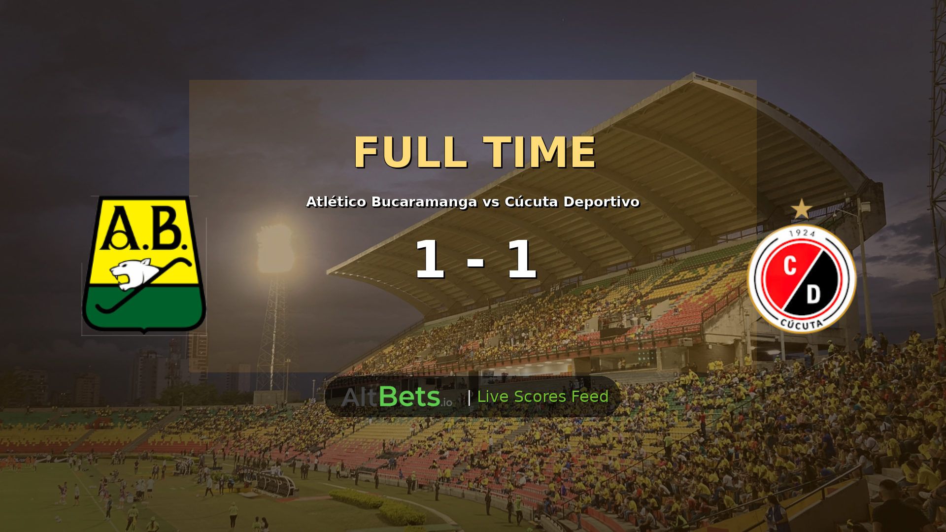 Atlético Bucaramanga 1-1 Cúcuta Deportivo: Peralta and Sambueza Goals Seal Primera A Draw
