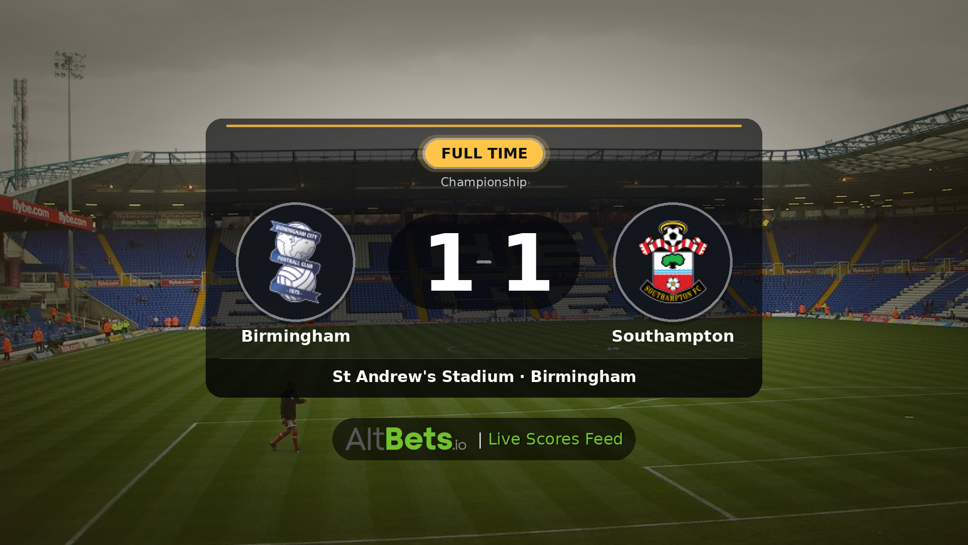 Birmingham 1-1 Southampton: Match Recap and Result