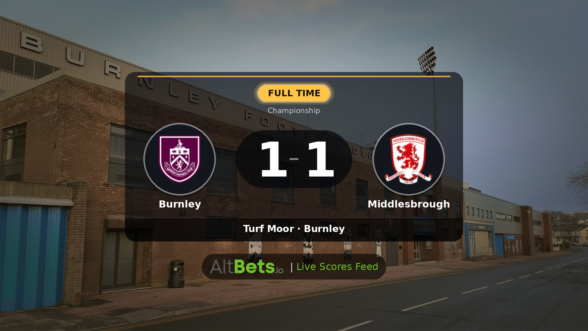 Burnley 1-1 Middlesbrough: Match Recap and Result