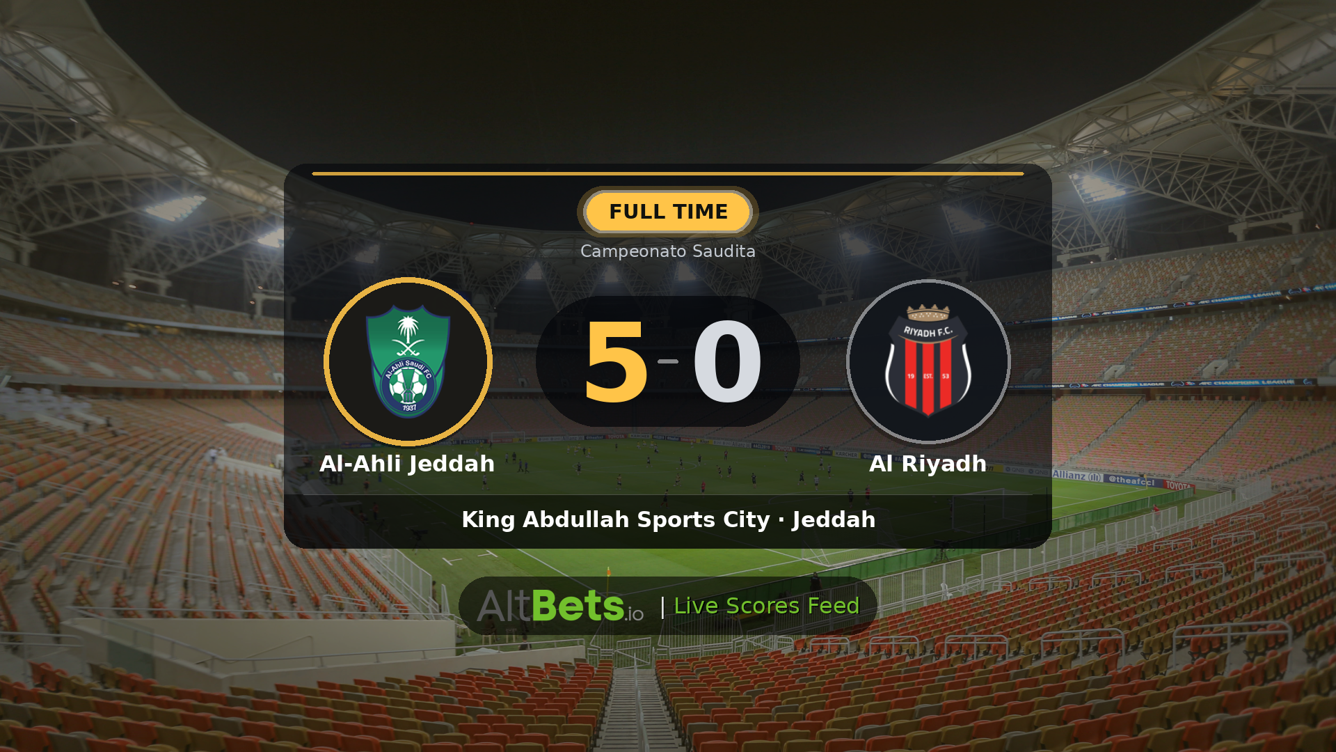 Al-Ahli Jeddah 5-0 Al Riyadh: Match Recap and Result